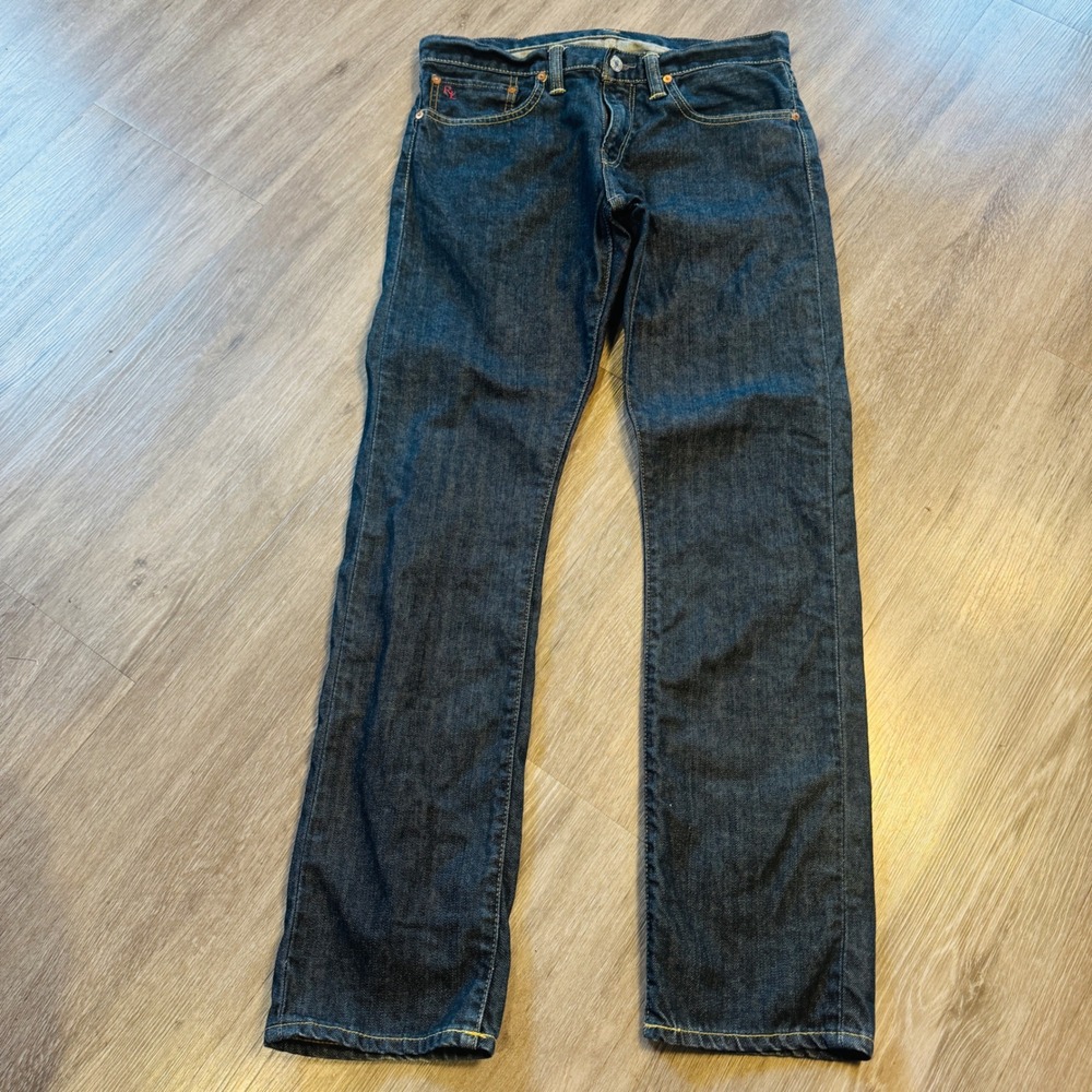 Polo Ralph Lauren Slim Fit Jeans Mens 31x30 Dark Indigo Lightweight Selvedge 018
